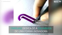 Calígrafo apresenta nova técnica de escrita em 3D