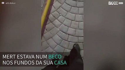 Gato não desgruda do pé deste homem!