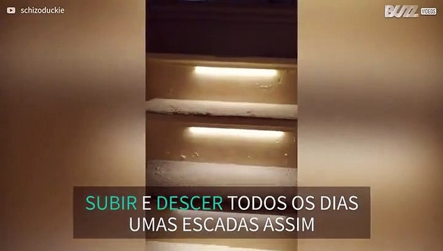 Escadas interativas filmadas em casa privada na Holanda