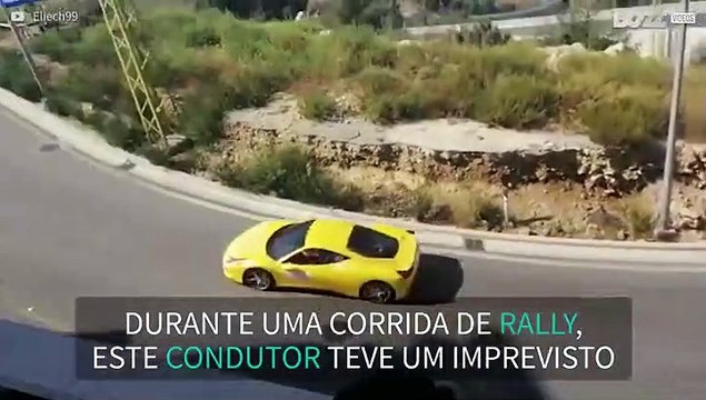 Piloto perde o controle de carro durante rally no Líbano