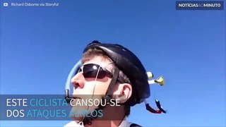 Ciclista desenvolve divertido capacete contra ataques de aves