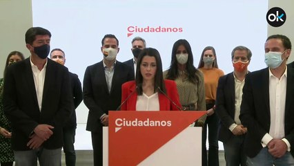 Arrimadas asume "errores" pero dice que da "un paso al frente para seguir firme" liderando Cs