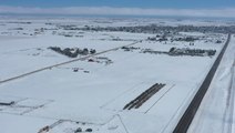 Aerial video shows the beauty of a snow-covered Colorado landscape