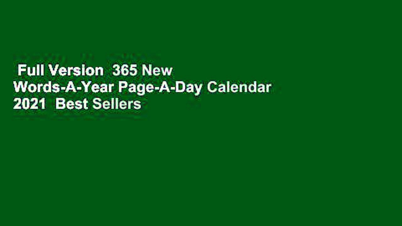 Full Version 365 New WordsAYear PageADay Calendar 2021 Best Sellers