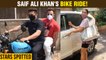 Saif Ali Khan Takes A Bike Ride, Sara Ali Khan Post Workout Glow | Stars Spotted