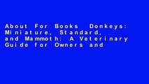 About For Books  Donkeys: Miniature, Standard, and Mammoth: A Veterinary Guide for Owners and