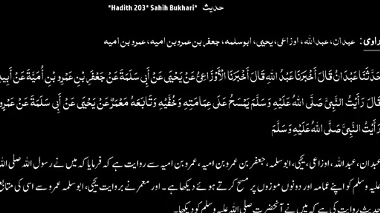Watch *Hadith 203* Sahih Bukhari*