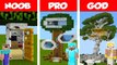 Minecraft NOOB vs PRO vs GOD- Modern Tree House CHALLENGE in Minecraft _ Animation