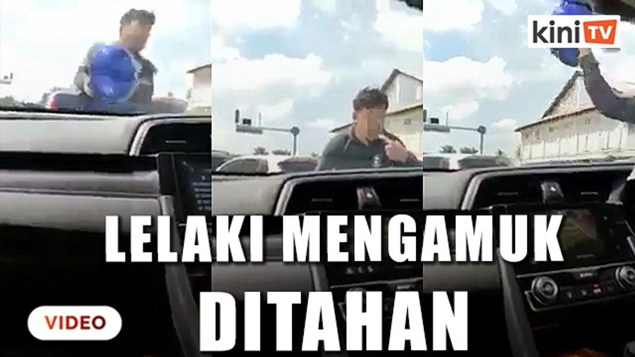Lelaki mengamuk, pecahkan cermin kereta ditahan polis