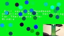 Full version  Handbook of Clinical Psychopharmacology for Therapists  For Kindle