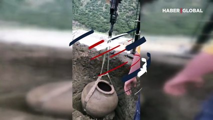 Aydın'da kaçak kazıda 1.5 metrelik küp bulundu, şüpheliler kaçtı