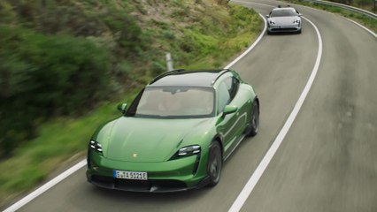The new Porsche Taycan Turbo S Cross Turismo Driving Video