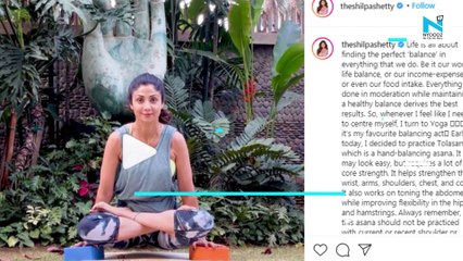 " Life is all about finding the perfect balance", Shilpa Shetty gives Monday Yoga motivation