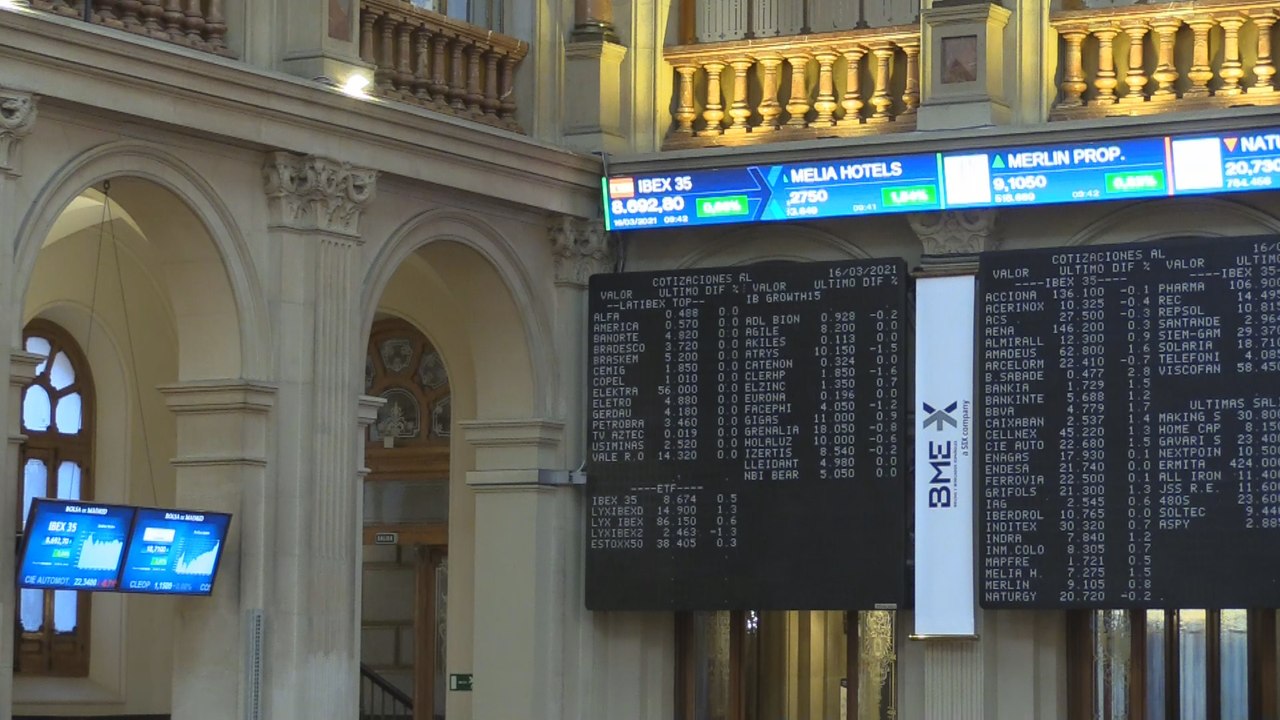 El Ibex 35 asalta los 8.700 puntos tras la apertura al repuntar un 0,80 %
