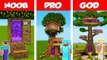 Minecraft NOOB vs PRO vs GOD- Portal Tree House Challenge in Minecraft _ Animation
