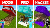 Minecraft NOOB vs PRO vs HACKER- SECRET DINOSAUR BASE CHALLENGE in Minecraft _ Animation