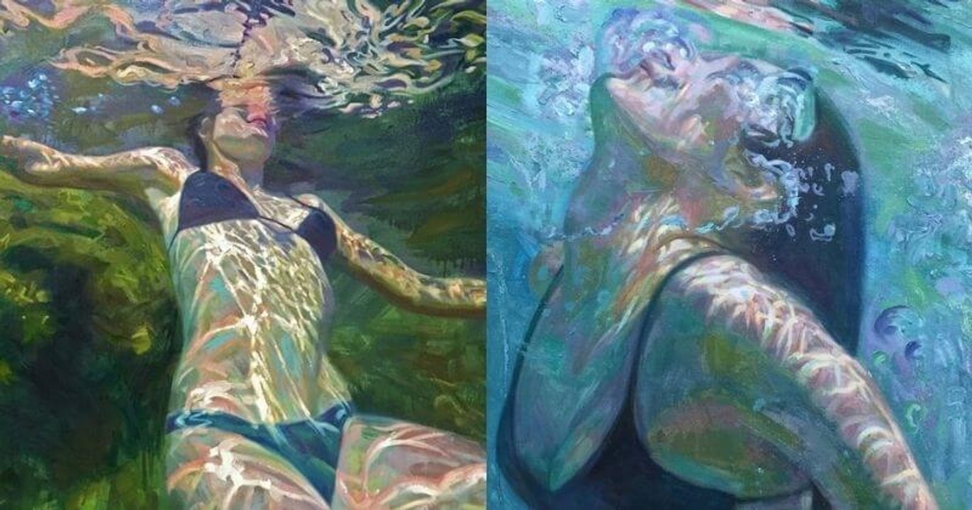 Ces superbes peintures à l'huile mettent en scène des femmes dans l'eau