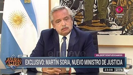 Alberto Fernández habló de Losardo, de la designación de Soria y disparó: "El control del trabajo de los jueces lo tiene que hacer el Congreso"
