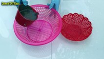 Cast flower pots with plastic baskets and cement at home