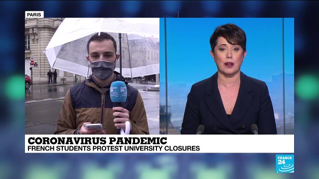 Coronavirus pandemic: French students protest university closures