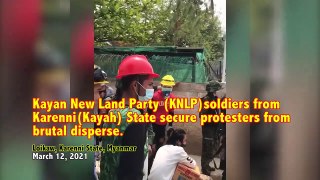 KNLP Soldiers (Kayan New Land Party) Secured Peaceful Protester in Loikaw, Karenni(Kayah) State ( 720 X 1280 )