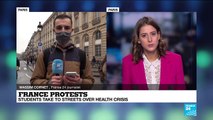 France protests: Students take to the streets over health crisis