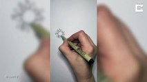 Cet artiste dessine sans lever le crayon de la feuille... Résultat incroyable