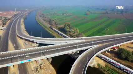 تصوير جوى للقطار الروسى الجديد علي السكك الحديدية المصرية