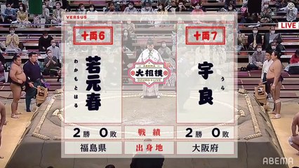 Wakamotoharu vs Ura - Haru 2021, Juryo - Day 3