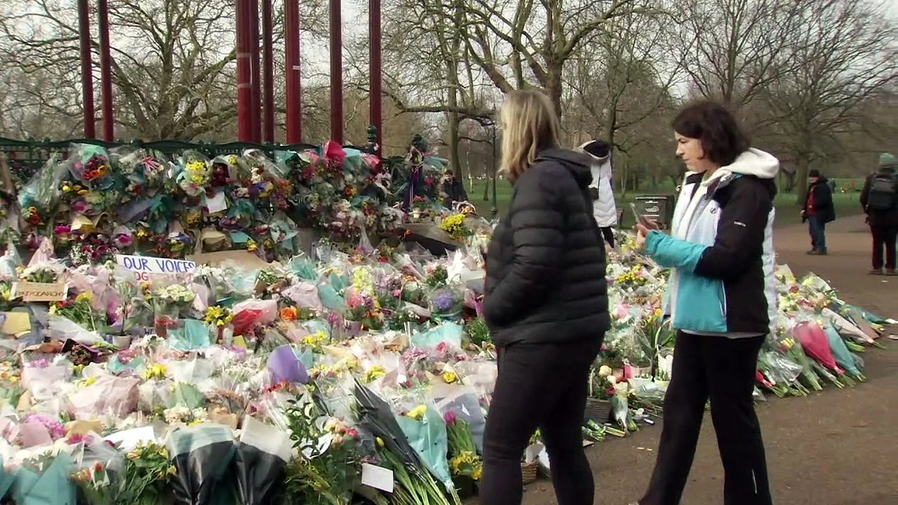 Tributes laid for Sarah Everard in Clapham Common