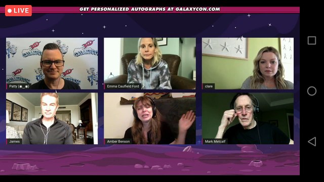 GalaxyCon Live Comic-Con cast of Buffy the Vampire Slayer actors James Marsters, Emma Caulfield Ford, Clare Kramer, Amber Benson, Mark Metcalf, Jan 2021