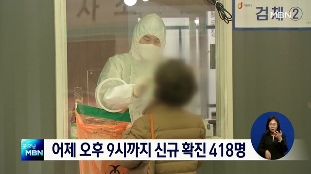 어제 오후 9시까지 신규확진 418명…오늘 400명대 중반 예상