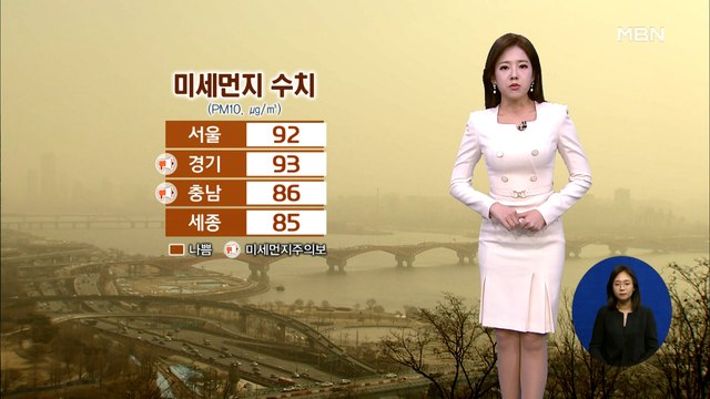 수도권·충청 황사 영향 이어져…큰 일교차
