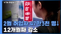 2월 취업자 47만 3천 명↓, 12개월째 감소...감소 폭은 1월보다 줄어 / YTN