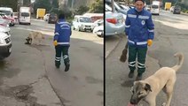 Süpürgesini kaçıran sokak köpeğiyle videosu gündem olan görevli, o anları anlattı