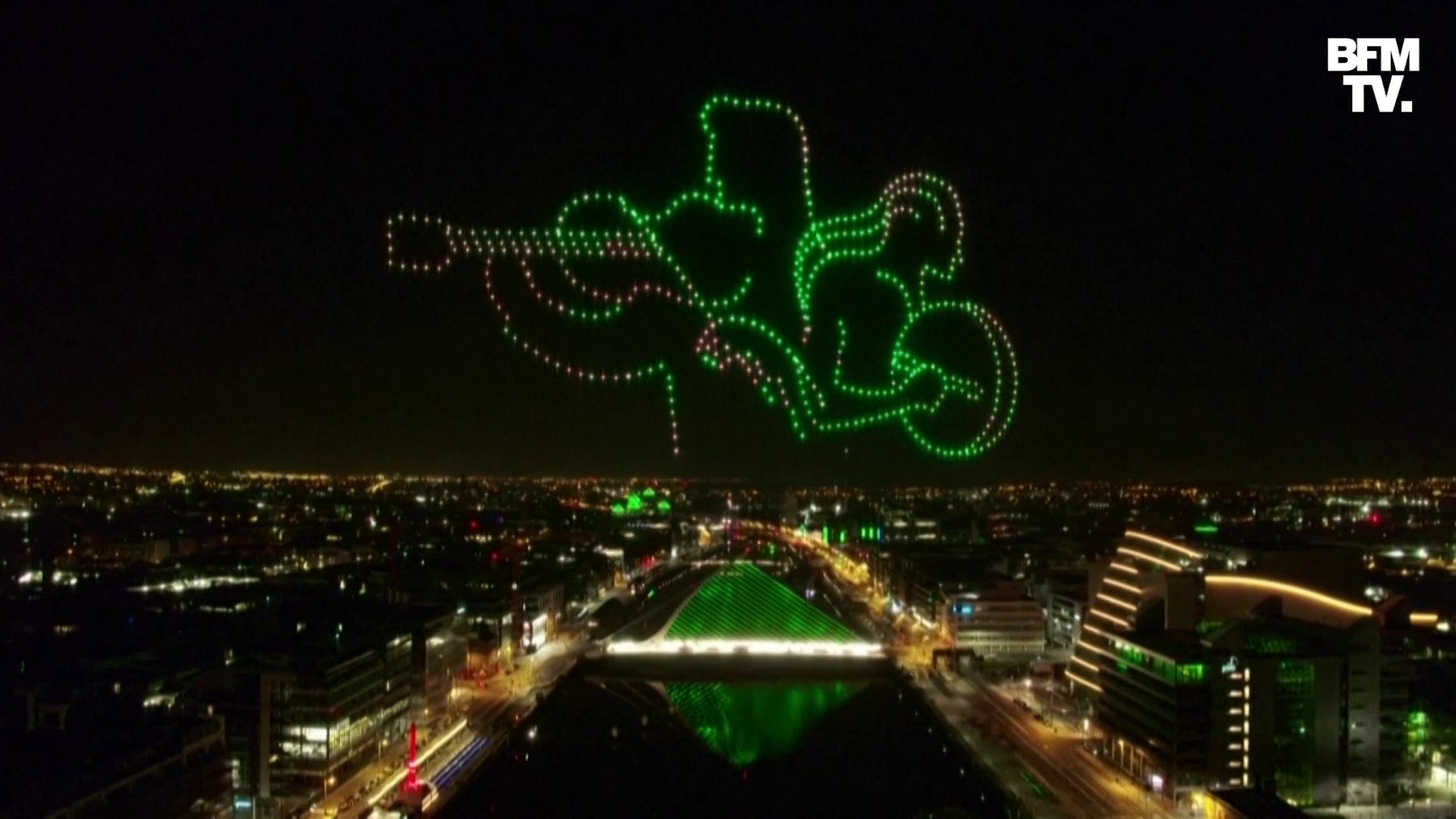 Balai de drones dans le ciel de Dublin pour la Saint-Patrick - Vidéo  Dailymotion