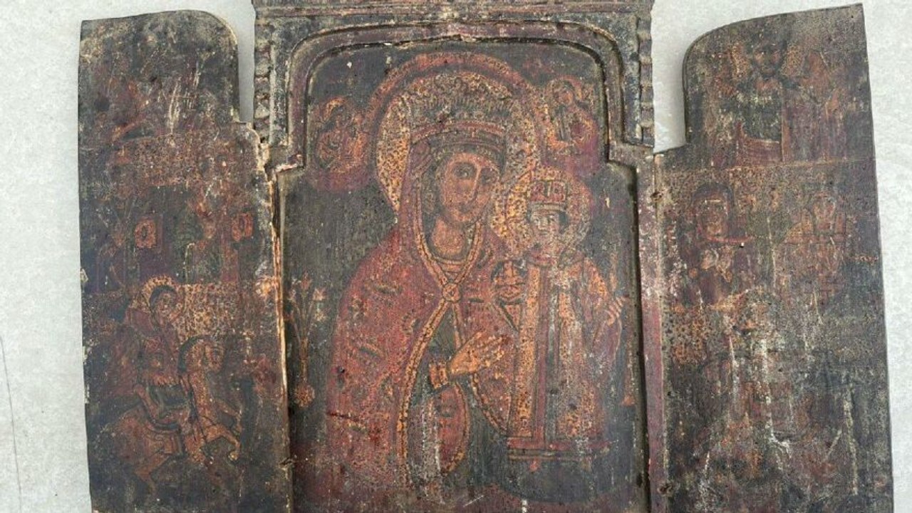 ‘Meryem Ana’ figürlü resim ele geçirildi