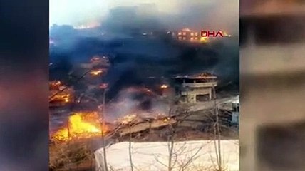 Artvin'de büyük yangın! Onlarca ev alevlere teslim oldu