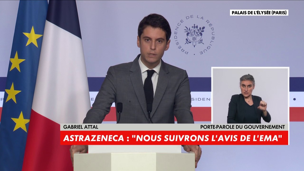 Suspension de l'AstraZeneca : «Les données dont nous disposons sont rassurantes», déclare Gabriel Attal