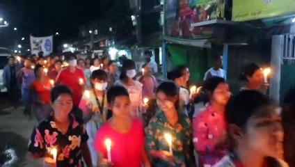 مسيرة شموع تكريما لضحايا التظاهرات في بورما رغم الحظر