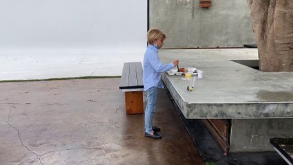 Excited Boy Moonwalks Straight Into Statue