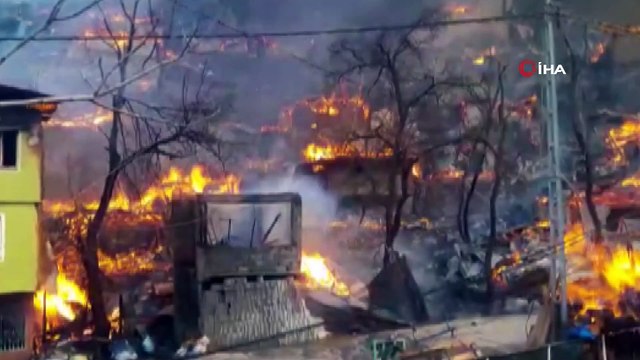 Artvin'in Dereiçi Köyü'nde yangın: 15'e yakın ev yandı