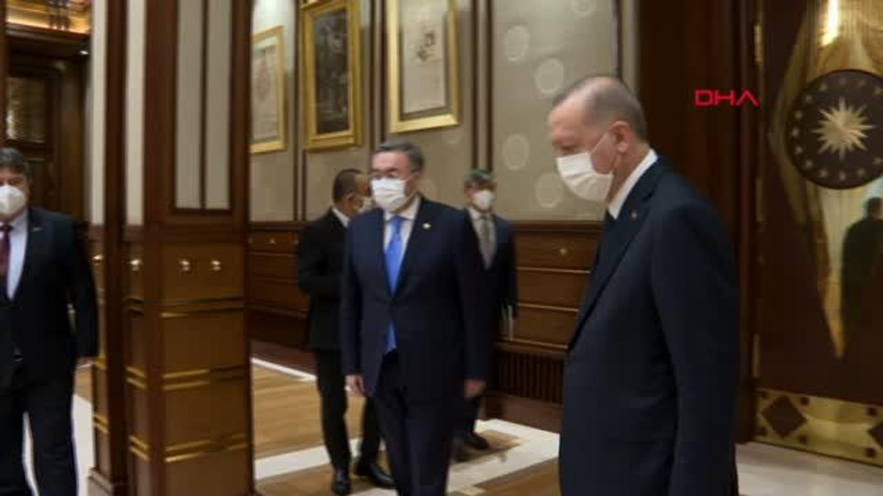 Son dakika haberi: Cumhurbaşkanı Erdoğan, Kazakistan Başbakan Yardımcısı ve Dışişleri Bakanı Mukhtar Tileuberdi'yi Kabul etti.