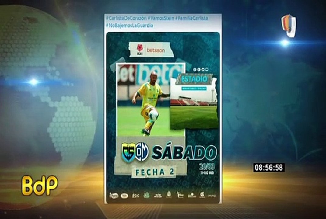 Carlos Stein anuncia en sus redes el partido contra Municipal por la Primera División del fútbol peruano