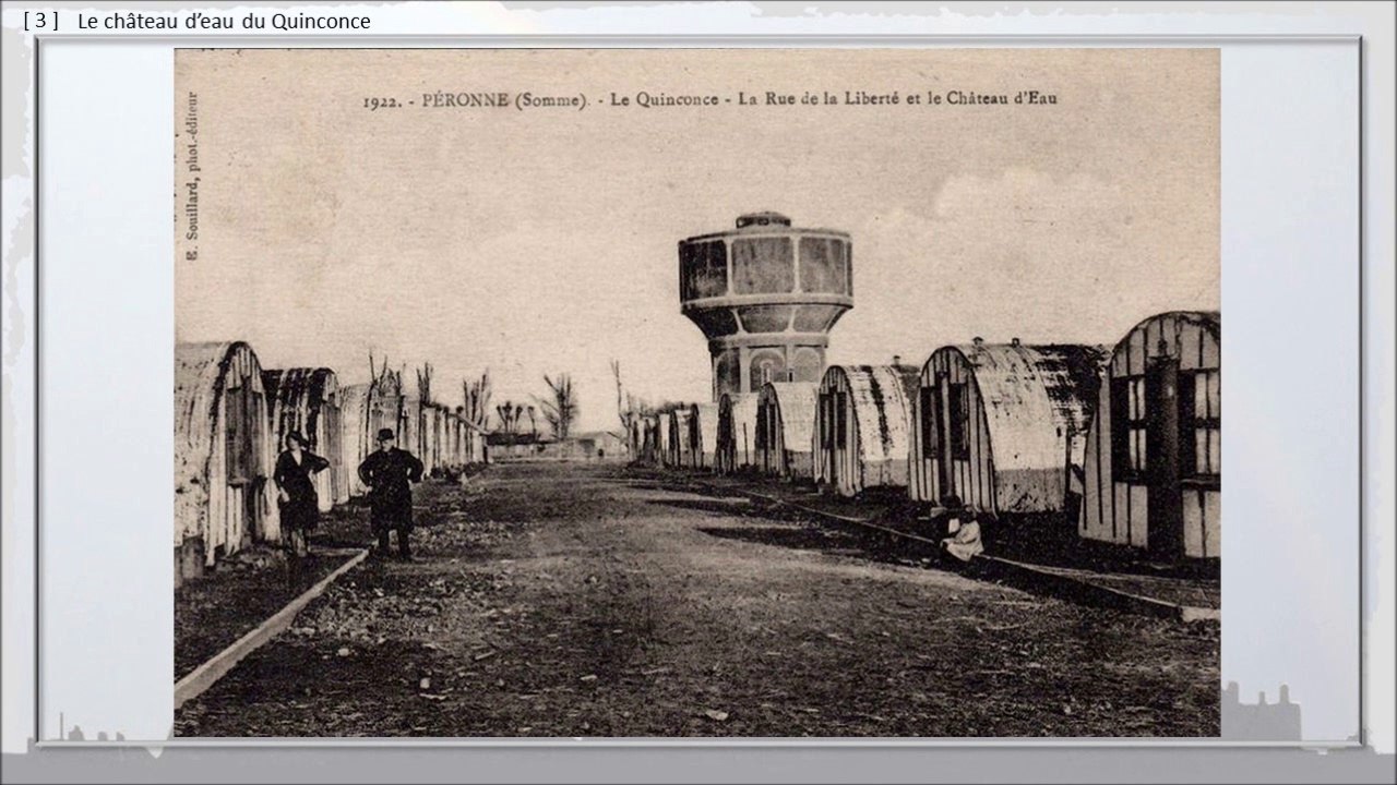 176 - PERONNE, BALADE DANS LE TEMPS,  -- Le château d'eau du Quinconce.