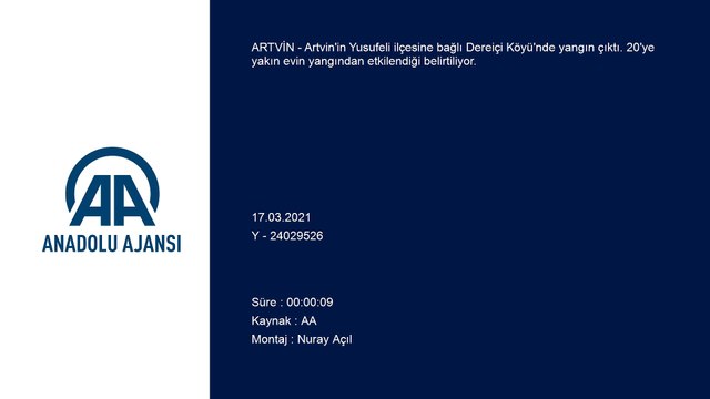 ARTVİN - Dereiçi Köyü'nde yangın (1)