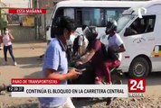 Transportistas continúan bloqueando la Carretera Central