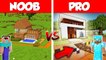Minecraft NOOB vs PRO- SAFEST MODERN HOUSE BUILD CHALLENGE in Minecraft _ Animation