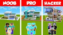 Minecraft NOOB vs PRO vs HACKER- SAFEST FAMILY HOUSE BUILD CHALLENGE in Minecraft _ Animation
