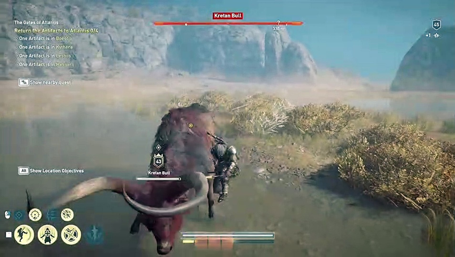 ⁣Assassin's creed odyssey- Fight with Kretan Bull